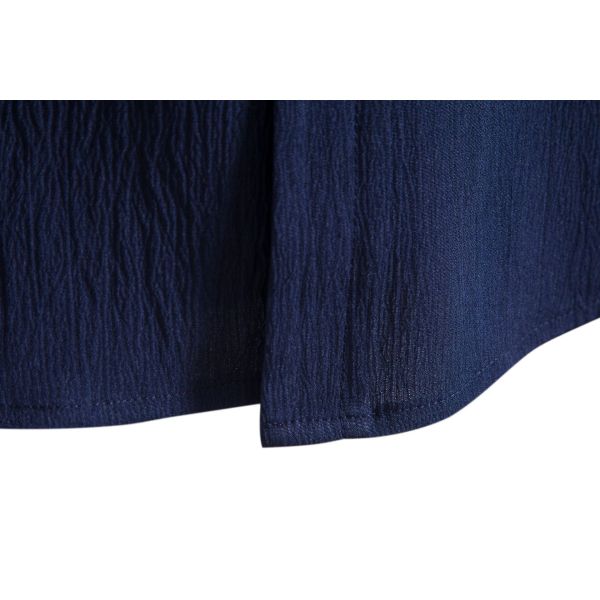 Viscosa/poliéster/espandéx de moda masculina étnica impresa camisa hawaiana con cuello de pie