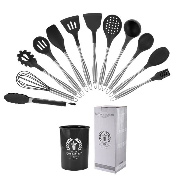 Силиконовые кухонные принадлежности набор с держателем Силиконовые кухонные принадлежности набор для Nonstick кухонные принадлежности Кухонные принадлежности набор
