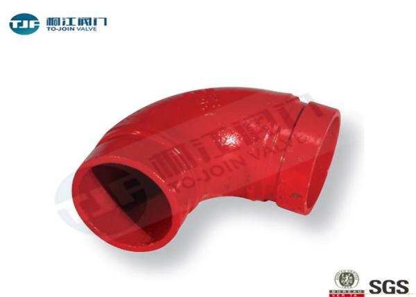 300 PSI Grooved Pipe Coupling , 90 Degree Ductile Iron Grooved Elbow DN25 - DN250