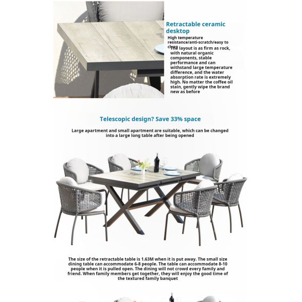 Outdoor Furniture Luxury PE Woven Wicker Chairs And Table Set For Garden Patio Dining