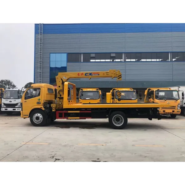 Flatbed 5 Ton Truck Mounted Crane Dongfeng Hydraulic Telescopic Boom Crane