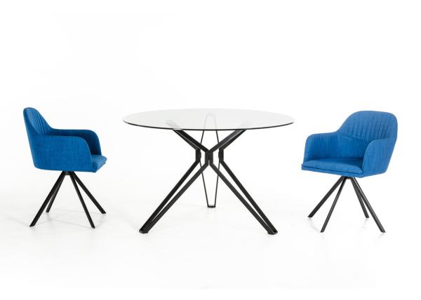 Customizd 0.1CBM 21kgs 150kgs Black crossed leg Modern Dining Room Sets