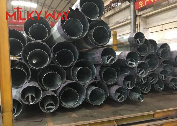36m Galvanized Steel Monopole Tower for Mobile Networks 24kN Load