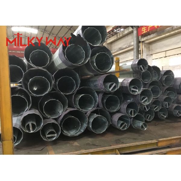 Steel Power Pole 12m Height Hot Dip Galvanized with Minimum Breaking load 2.5KN 10KN 20KN