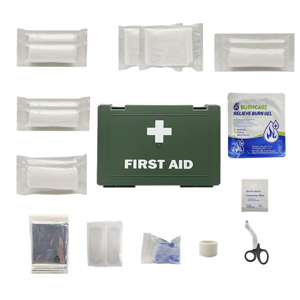 Conjunto de primeros auxilios de plástico grande para el lugar de trabajo con suministros médicos de emergencia completos