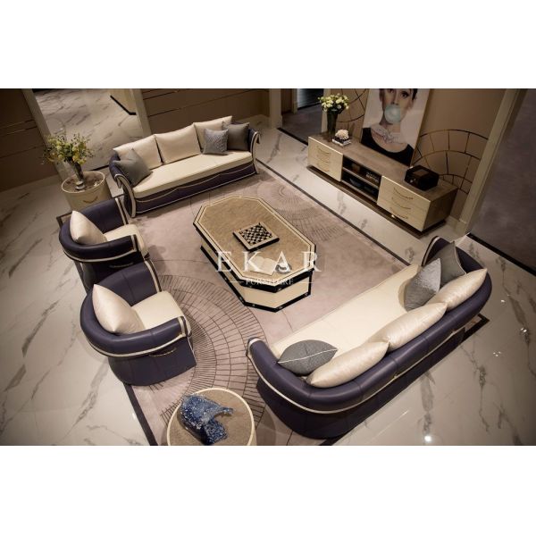 Furniture Deals Blue and White New Couches for Sale W005SF