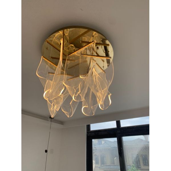 Hall Large Staircase Lighting LED Crystal Chandelier for living room hanging hallway lights(WH-NC-55)