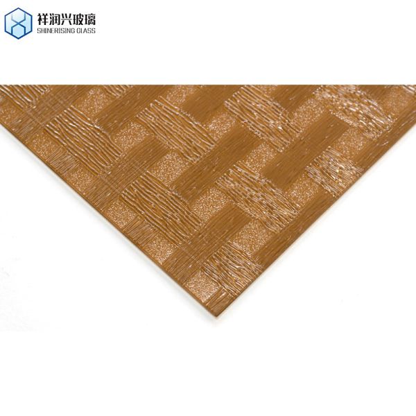 Solid Color Brown Patterned Glass Shinerising 3mm 5mm 1830*2440 Flat Belgian Style