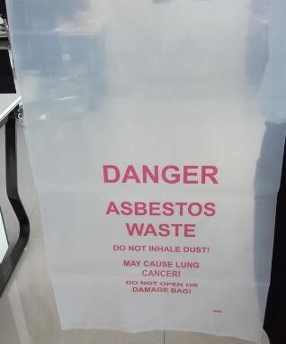 PE asbestos waste bags, Disposal Plastic Bag for Construction Waste, rubbish bag for asbestos fibers, bagplastics, bagea