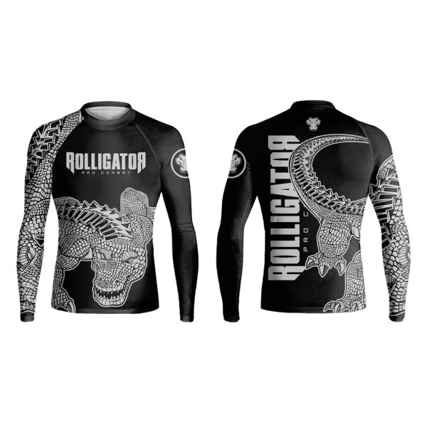 No Gi Sublimated Long Sleeve Rashguard with Digital Print and 220 gsm Fabric Weight for Quick Dry Compression Wear