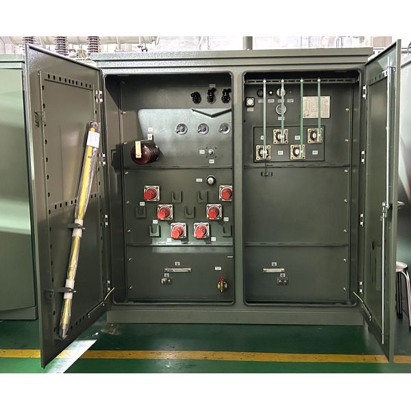 1500 KVA Three Phase Pad Mounted Transformer with 7-Level Off-Circuit Tapping Multi-Voltage Adaptation and Grounding Porcelain Bushing