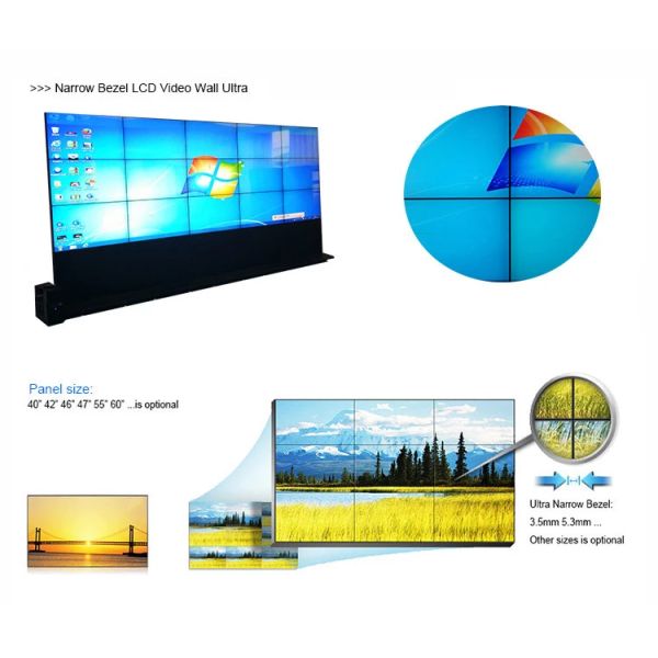 LCD Video Wall 55 Inch Wall Mount TFT Panel LCD Video Wall Display LCD Video Screen Wall