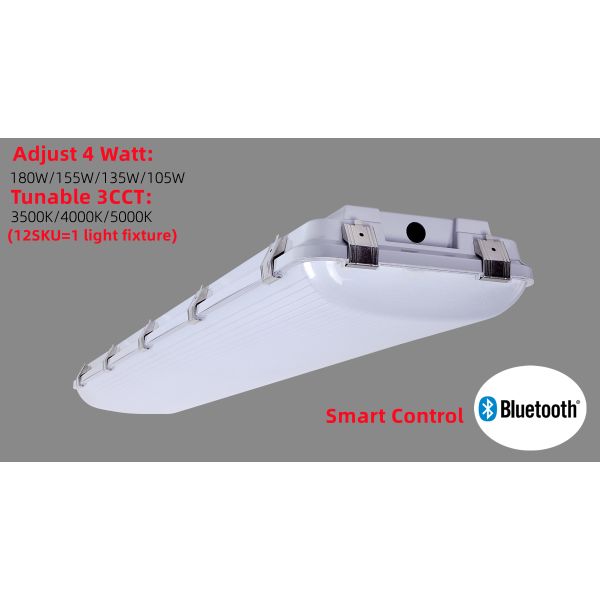 PC 4FT IP67 180W 155W 135W 105W Industrial Garage Vapor Tight Led High Bay Fixture