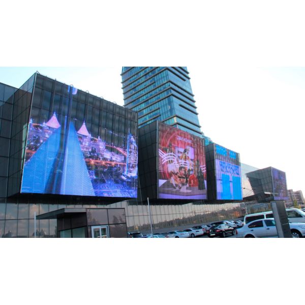IP67 Waterproof Glass Wall Led Display , Aluminum See Through Led Screens 6500 Nits