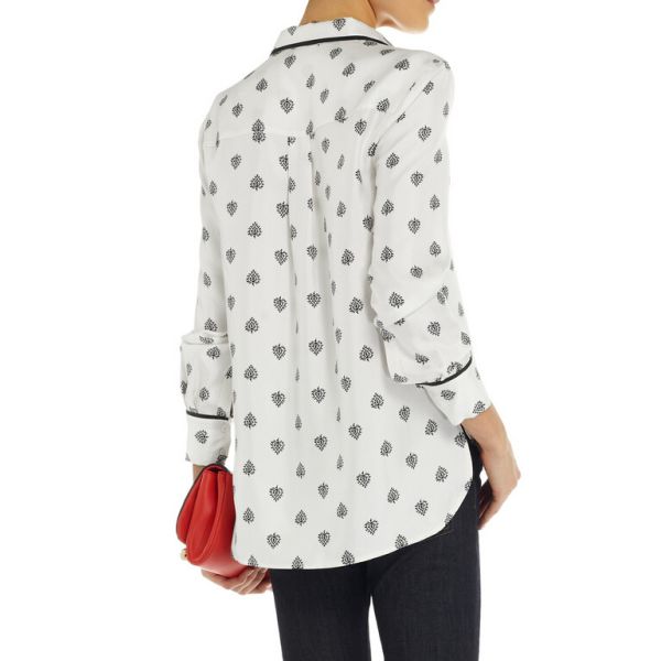 Women Chiffon Printed Blouse With Long Sleeve
