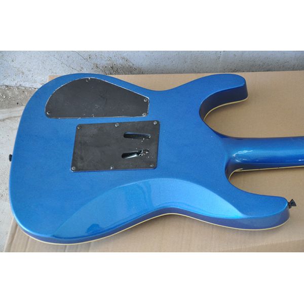 Metallic Blue Set In JS Electric Guitar with Floyd Rose,24 Frets,White binding Body