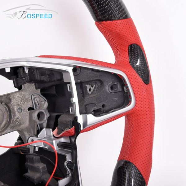 OEM Fashion LED Honda Civic Si Steering Wheel Red Leather 350mm