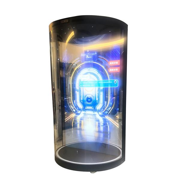 Display LCD transparente de 75 pulgadas con holotúbulo 3D Display holográfico circular
