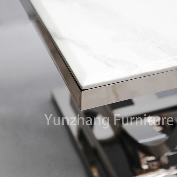 Deux cercles lissent l'utilisation moderne de famille d'acier inoxydable du principal 201 de marbre de table de salle à manger