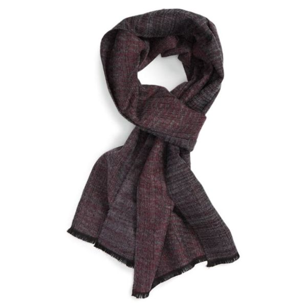 Geometric Reversible Winter Knitted Scarf Embroidery Logo / Wool Yarn Available