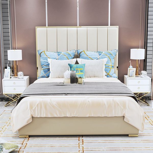 Wholesale Luxury Modern High Headboard Leather Soft Bed SZ-LU004