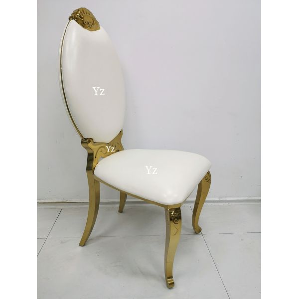 Обедать высокая задняя нержавеющая сталь ткани стула банкета свадьбы для событий W50xD65xH110cm