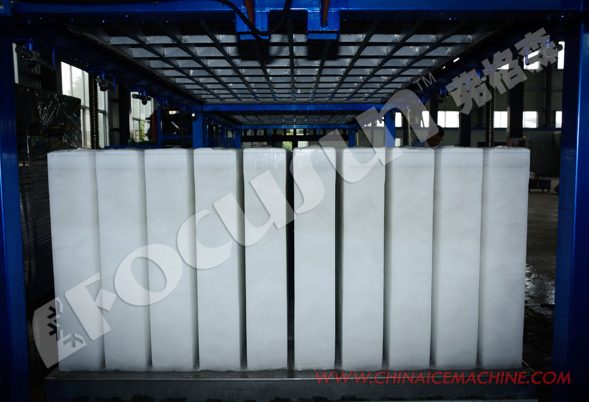 Máquina de hielo en bloque de gran capacidad de 20 toneladas por día con compresor Bitzer