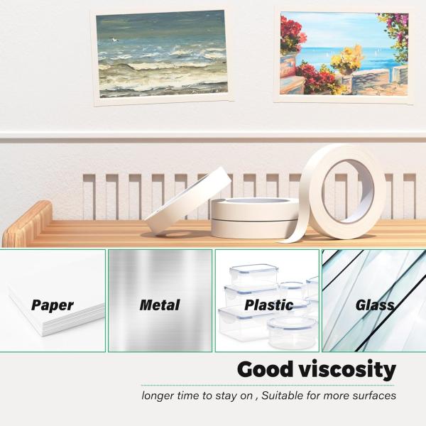 Custom No Residue White Natural Rubber Indoor Painting Easy Sticky Masking Paper Tape