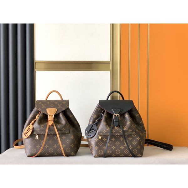 Monogram Shadow Calf Leather LV Montsouris PM Backpack Detachable Charm