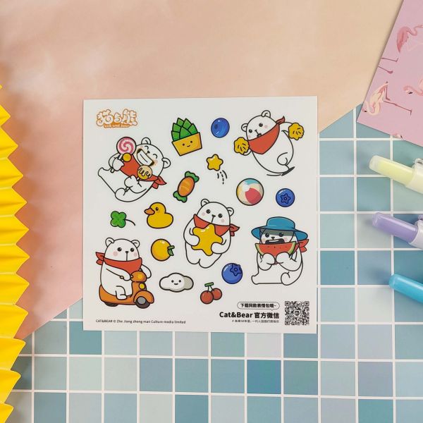 Odor Free Cartoon Sticker Sheet Screen Printing 1mm Custom Vinyl Sticker