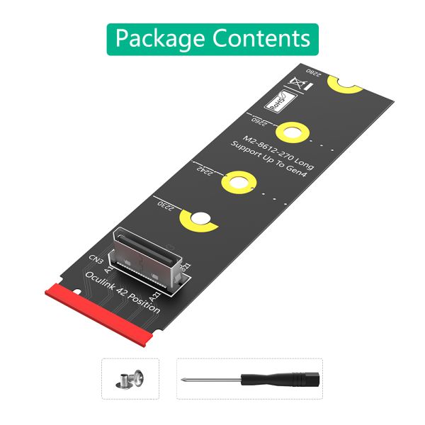 M.2 NVMe PCI-e 4.0 X4 to OcuLink SFF-8612 Adapter with 64Gbps Data Transfer and NVMe 1.2 Support