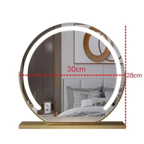 15X Magnification Smart Touch Dimmable 3 Modes 360° Rotation LED Round Makeup Vanity Mirror with Lights Mirror(WH-MR-79)