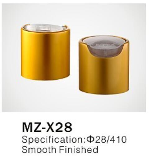 Φ28/410 Plastic Push Pull Disc Top Cap aluminum cover for cosmetic plastic bottle closure