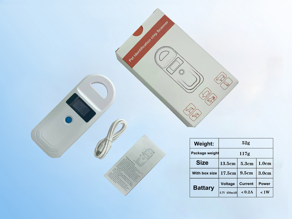 Portable Bluetooth 134.2Khz/125Khz Dual Frequency Microchip RFID Reader For Cats and Dogs