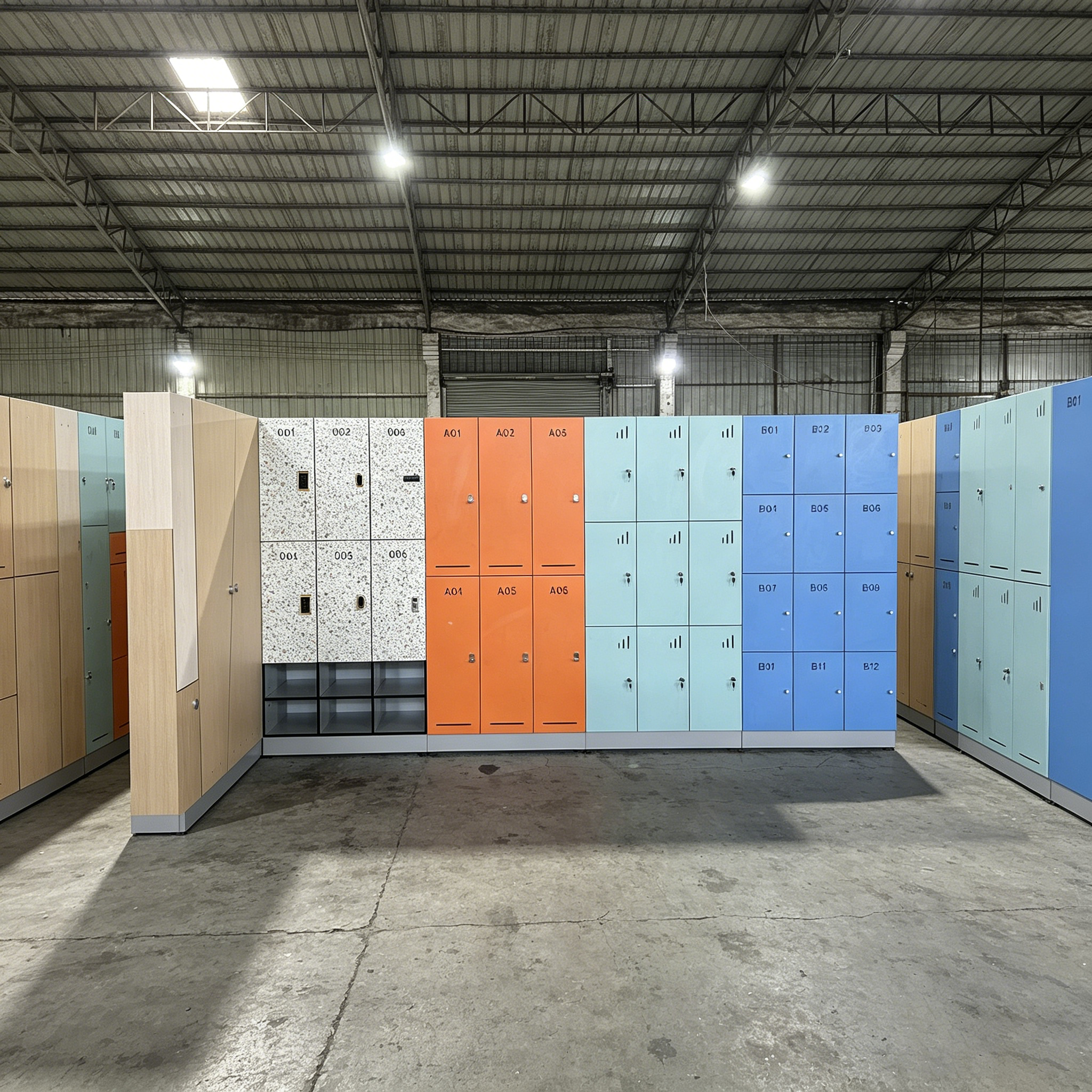 Custom Commercial Storage Lockers | Factory Full Panoramic Real Shots