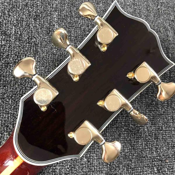 Custom AAAA All Solid KOA Wood 43 Inch Design Jumbo Body Acoustic Guitar Abalone Binding with Logo on Headstock is OK