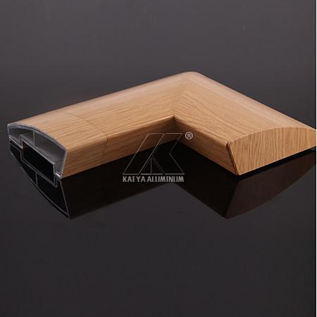 Ajustable Aluminium Handrail Profiles OEM Customize Length Light Wood Grain Finish