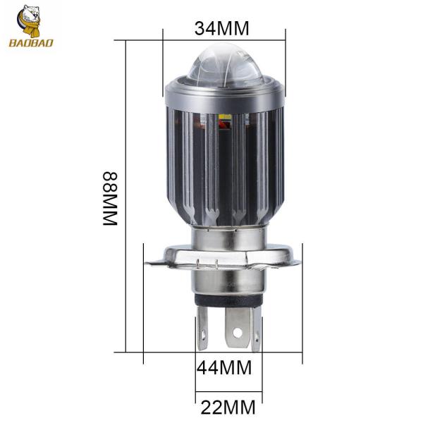 H4 BA20D Branco Amarelo Azul Lâmpada de Metal Mini Direção LED Luz Para Motocicleta