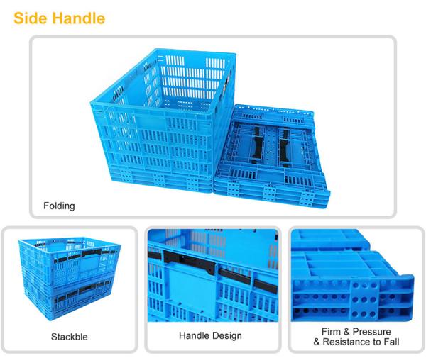Collapsible Storage Bin Containe，52 Liter Transferheavy Duty Plastic Storage Box,Blue Milk Crates Heavy Duty Transit Storage Of Various Items