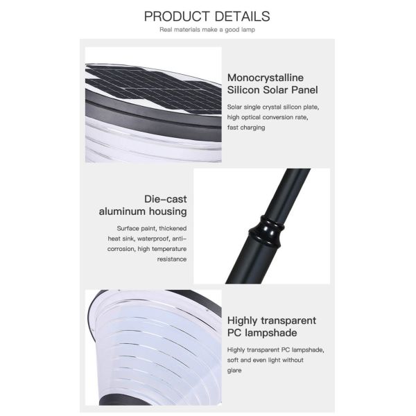 Outside Waterproof Solar Pillar Light Lamp Landscape Post Garden Outdoor 9000K