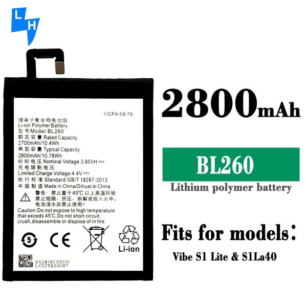 Double IC Protection Mobile Batteries for Lenovo Vibe S1 Lite/S1LA40 BL260 2800mAh