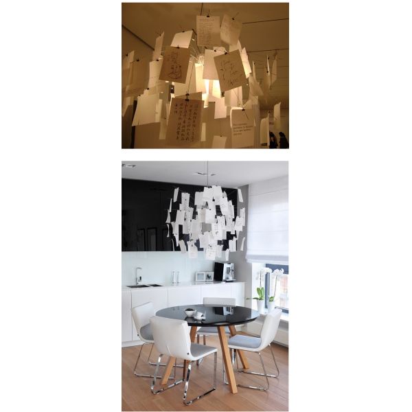 Paper chandelier replica designer Light Living Room Dining Room Zettel Chandelier(WH-MI-381)