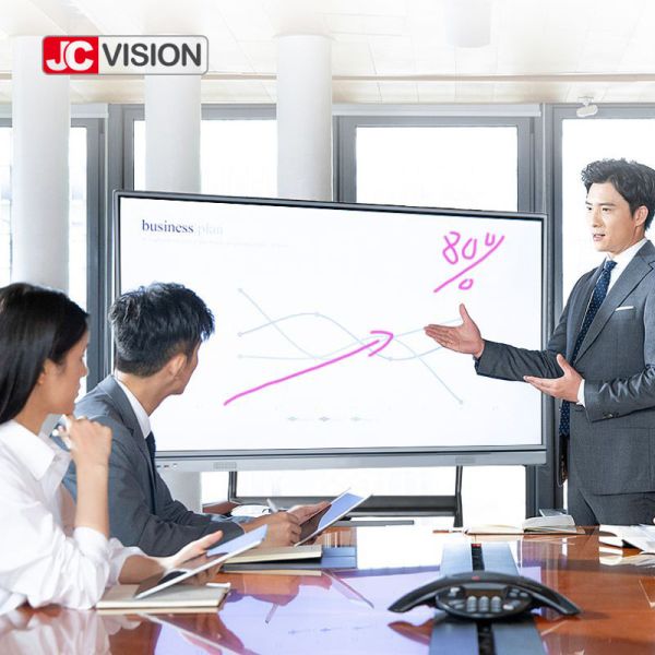 JCVISION 75 дюймовый JCHUB интерактивный плоский панель с черным/серебряным цветом IR 20 точек касания для образования/конференции с использованием