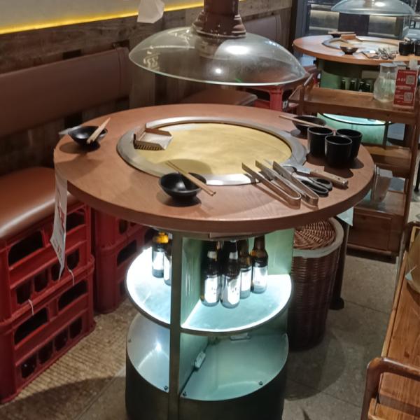 Petite table de gril électrique en cuivre Teppanyaki 220 V 3 kW