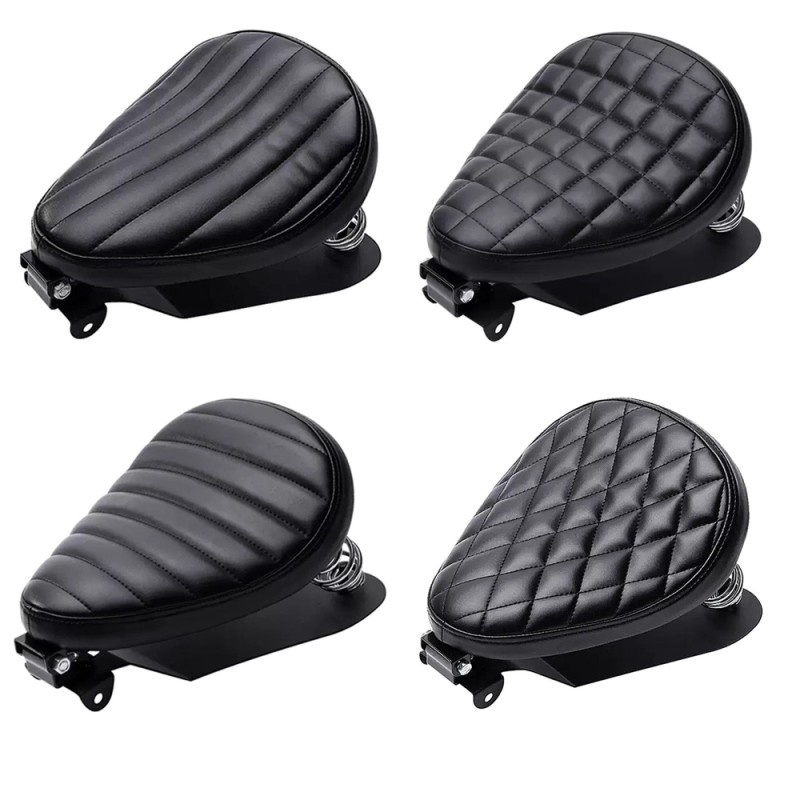 Retro Spring Leather Seat Bag for Motorcycle Thickened Motorcycle Seat Bag Single Leather Seat Bag Set Suitable for Harley