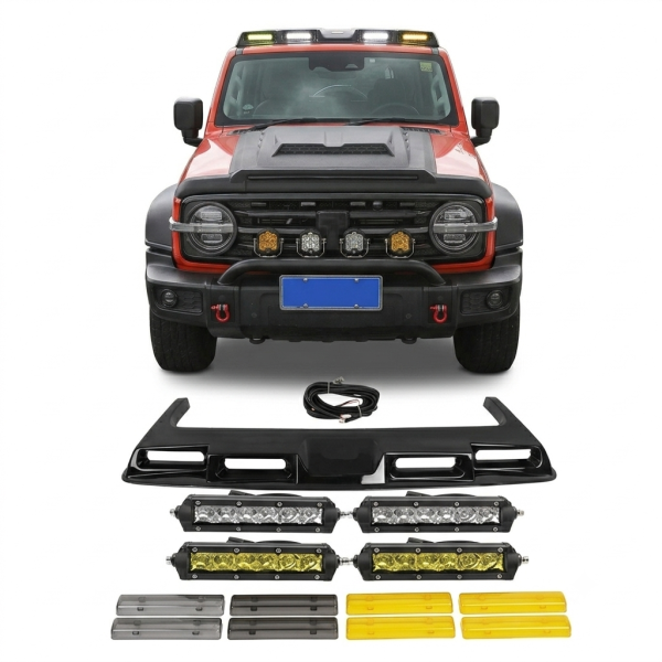 Aerospace Grade Aluminum Emergency Roof Led Light Bar 120W Dual Color For Tank 300