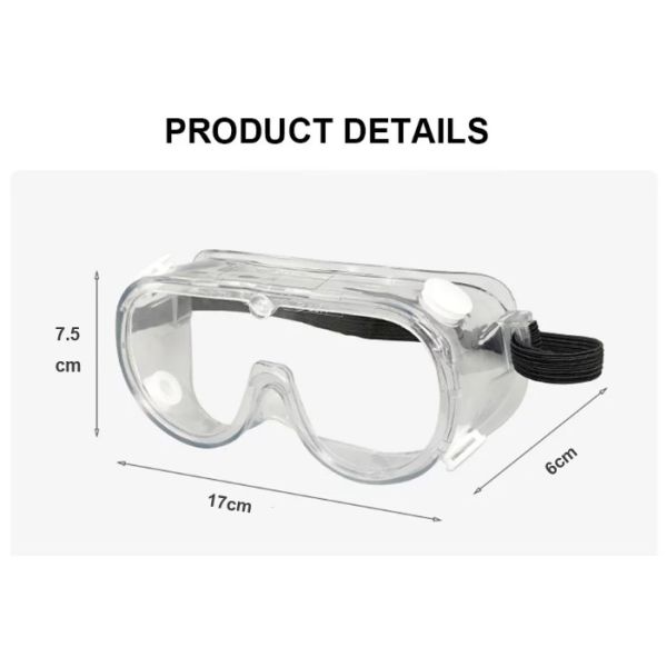 Splashproof Medical Safety Goggles Anti Droplet Normal Strap Adult PVC Frame