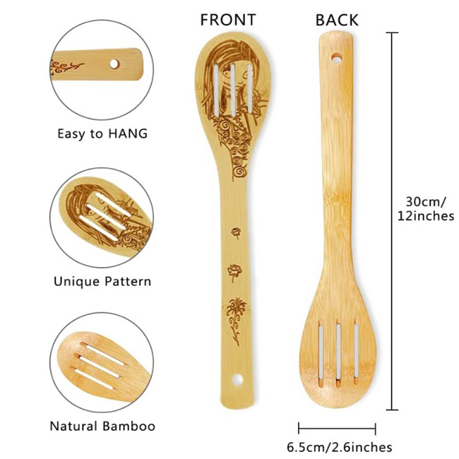 6pcs покрасило рождество деревянные ложки установили для оформления кухни