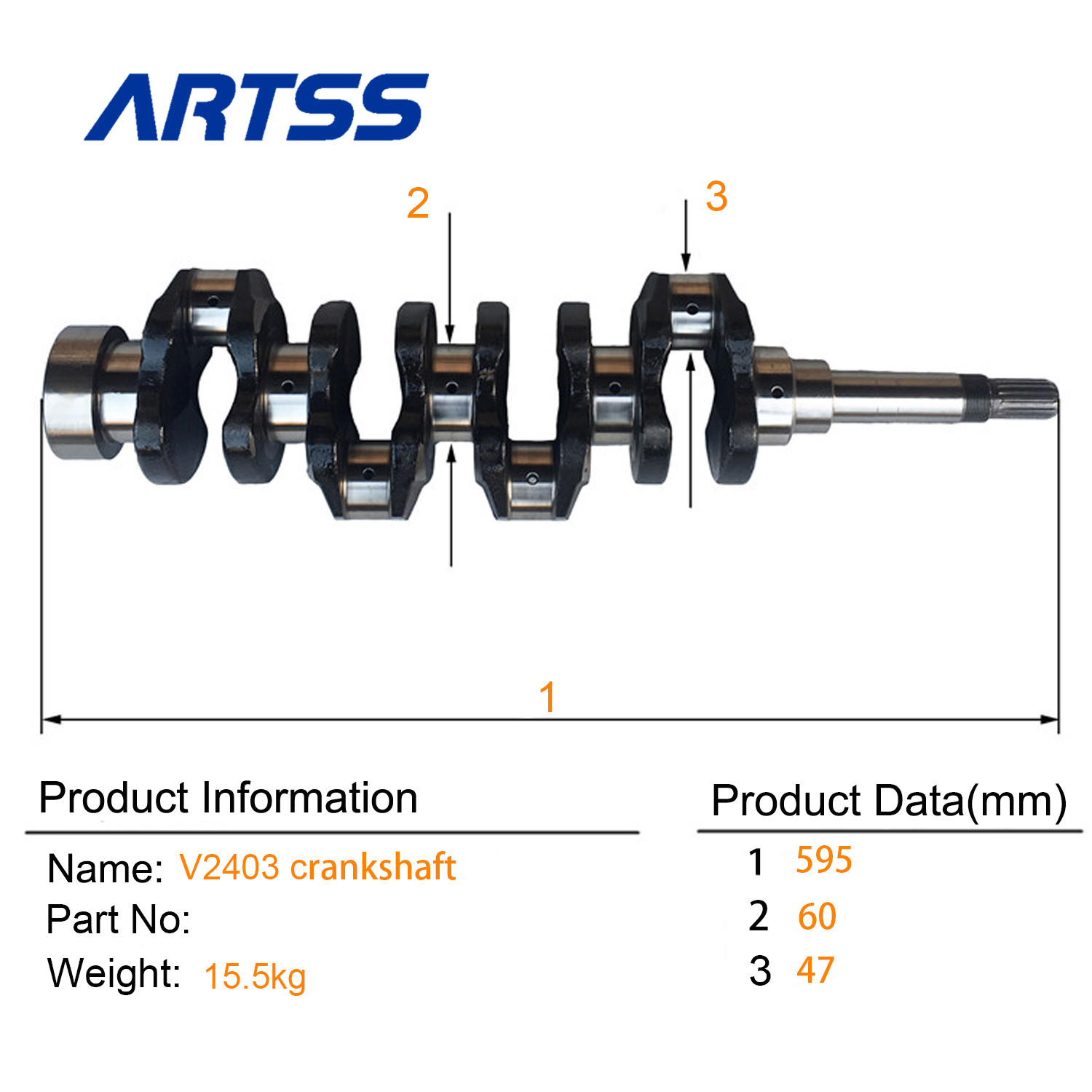 Cheap Factory Price Diesel Engine Parts 16641-23020 V2203 V2403 Forged steel Crankshaft For Kubota Excavator Spare Parts