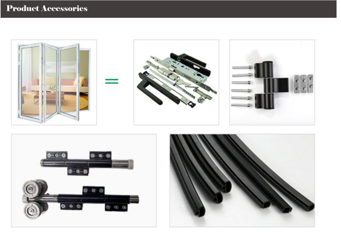 Wood Grain Aluminum Folding Doors Fiberglass Non Thermal Break